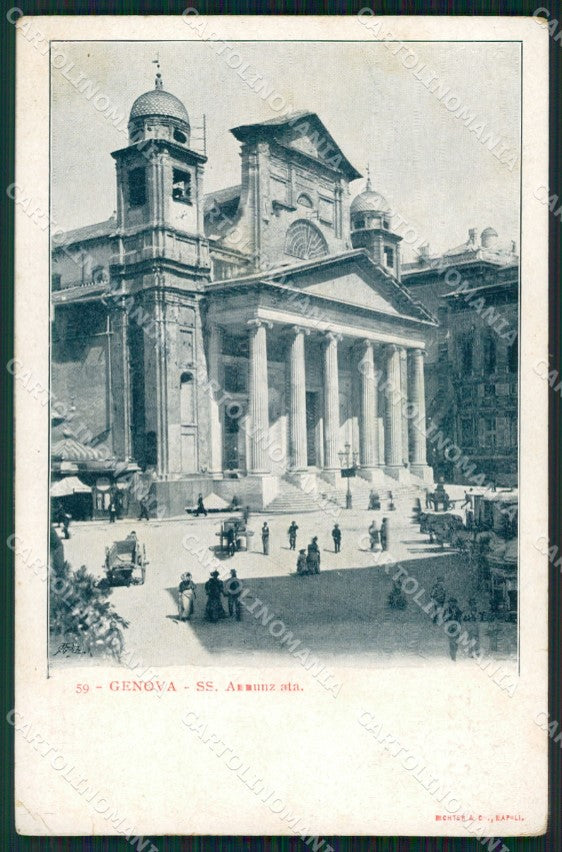 Genova Città Chiesa Santissima Annunziata PIEGHINA cartolina WX2948 – fronte