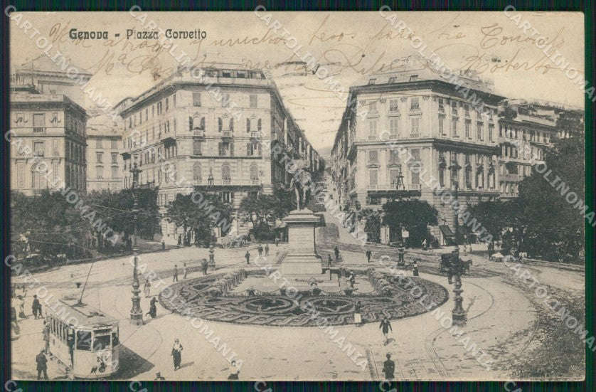 Genova Città Piazza Corvetto SCOLLATA cartolina WX2957 – fronte