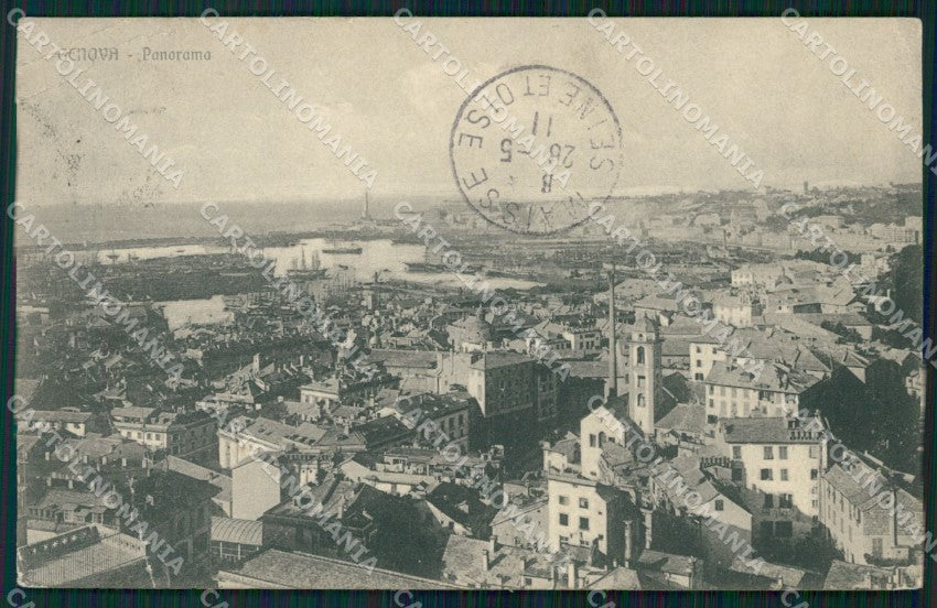 Genova Città PIEGHE STRAPPO cartolina WX2967 – fronte