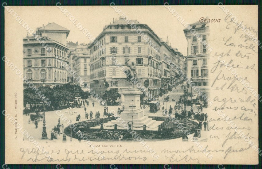 Genova Città Piazza Corvetto cartolina WX2968 – fronte