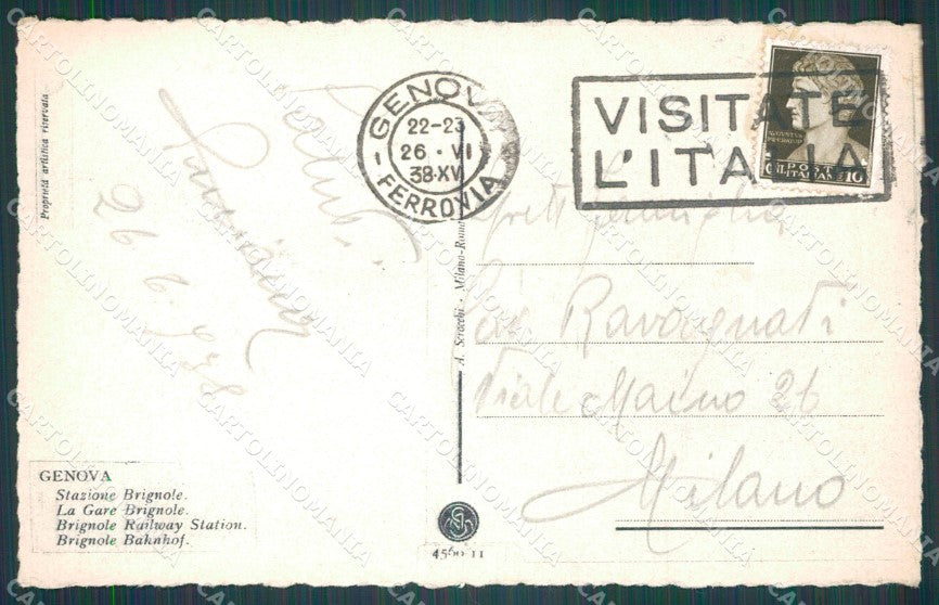 Genova Città Stazione Brignole cartolina WX2978 – retro