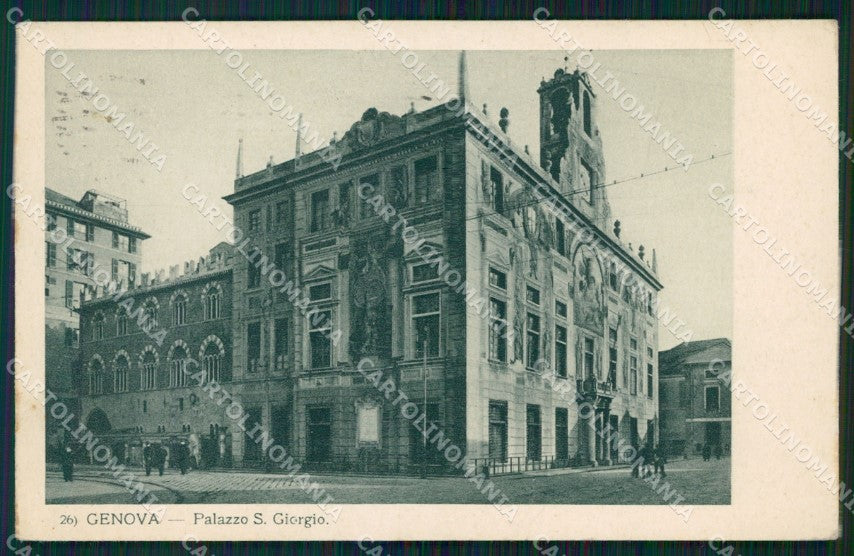Genova Città Palazzo San Giorgio ABRASA cartolina WX2999 – fronte