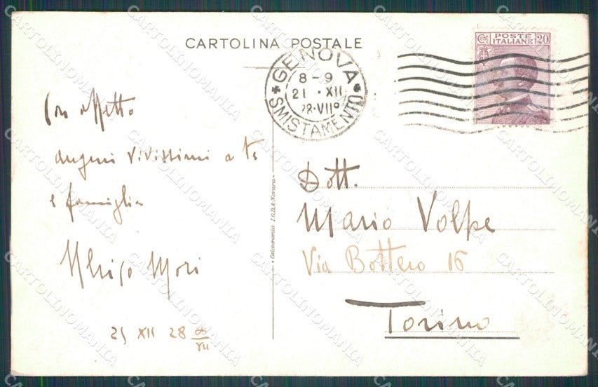 Genova Città Palazzo San Giorgio ABRASA cartolina WX2999 – retro