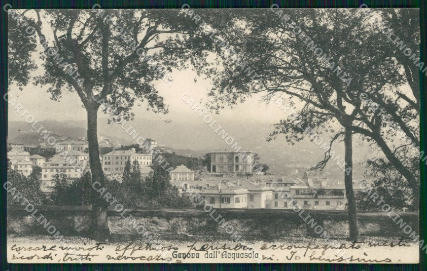 Genova Città Acquasola ANGOLINOO SCOLLATO cartolina WX3002 – fronte