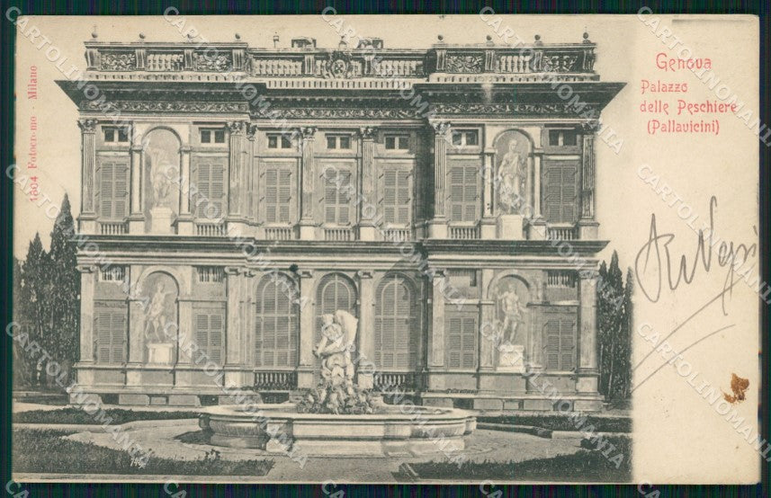 Genova Città Palazzo delle Peschiere MACCHIA cartolina WX3003 – fronte