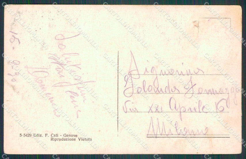 Genova Città Porto Chiaro di Luna cartolina WX3005 – retro