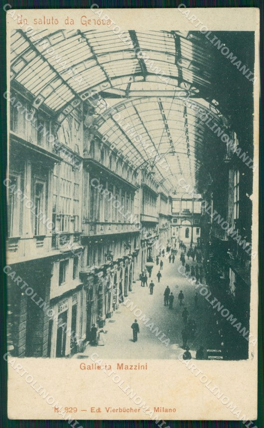 Genova Città Galleria Mazzini RIFILATA cartolina WX3008 – fronte