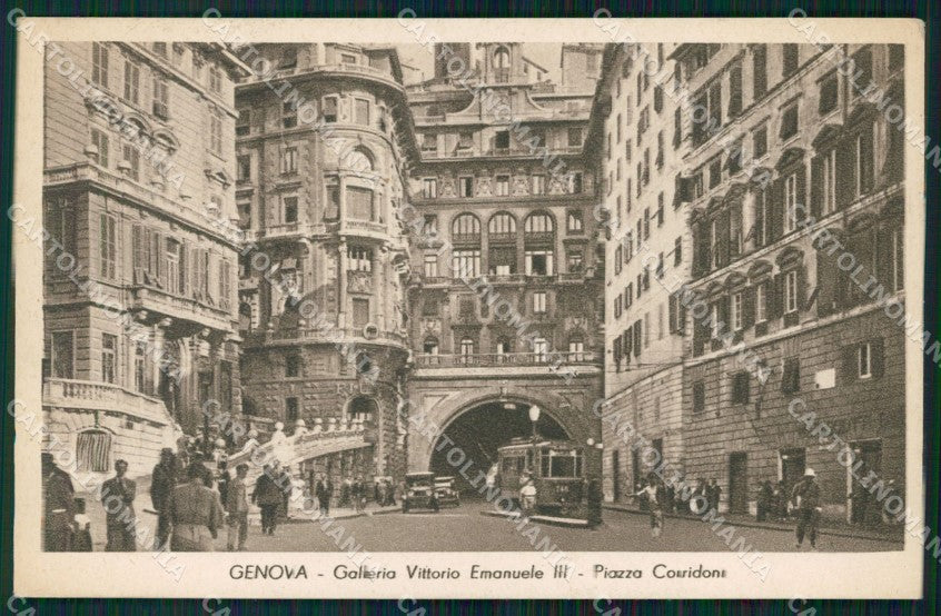 Genova Città Galleria Vittorio Emanuele III Tram cartolina WX3026 – fronte