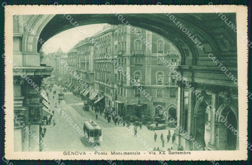 Genova Città Ponte Monumentale Tram cartolina WX3032 – fronte