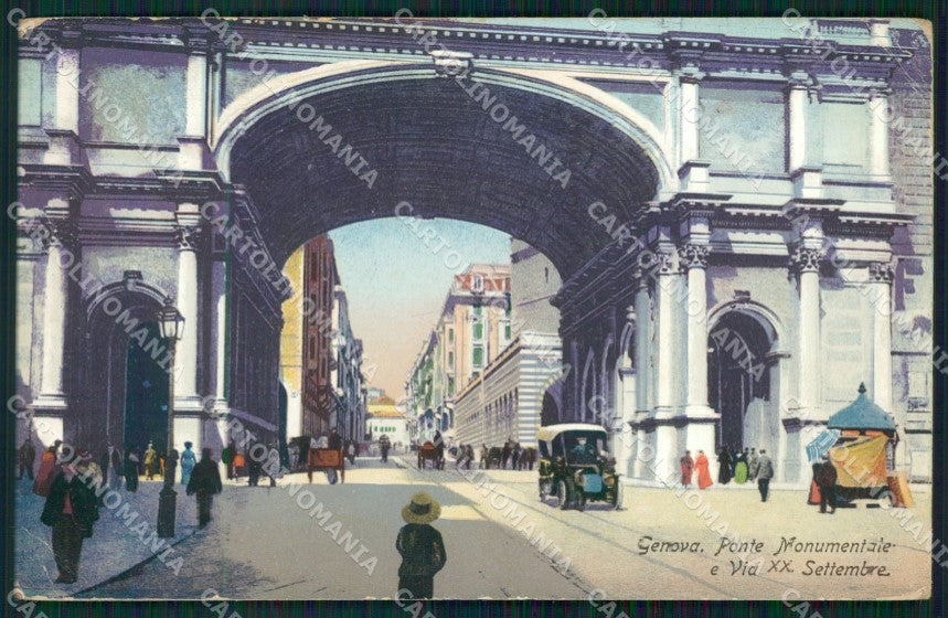 Genova Città Ponte Monumentale PIEGHINE cartolina WX3036 – fronte