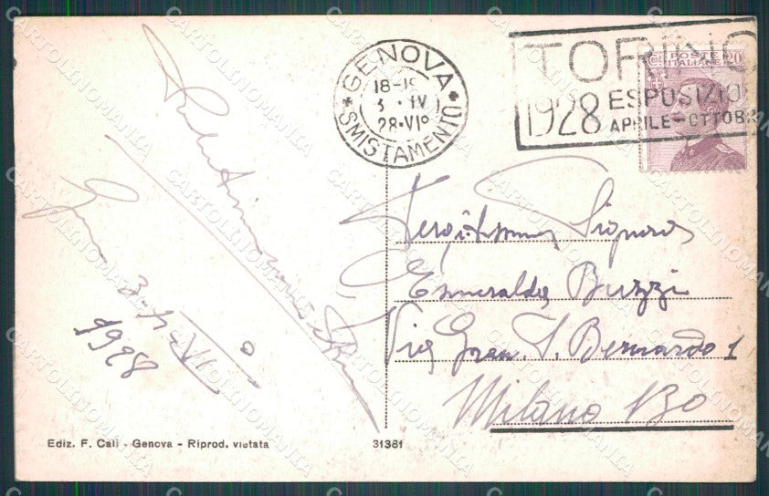 Genova Città Casa Cristoforo Colombo Porta Soprana PIEGHINA cartolina WX3041 – retro
