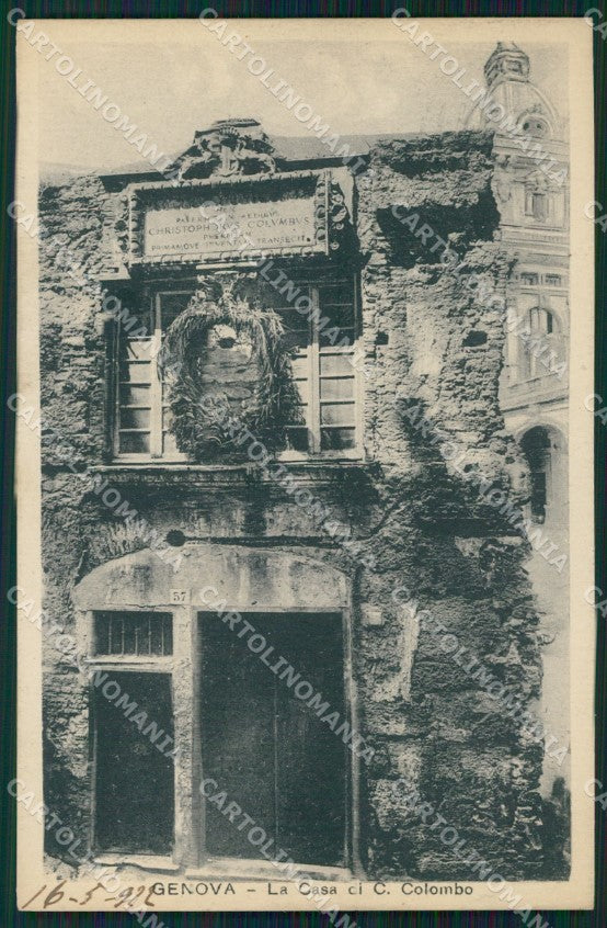 Genova Città Casa Cristoforo Colombo cartolina WX3044 – fronte