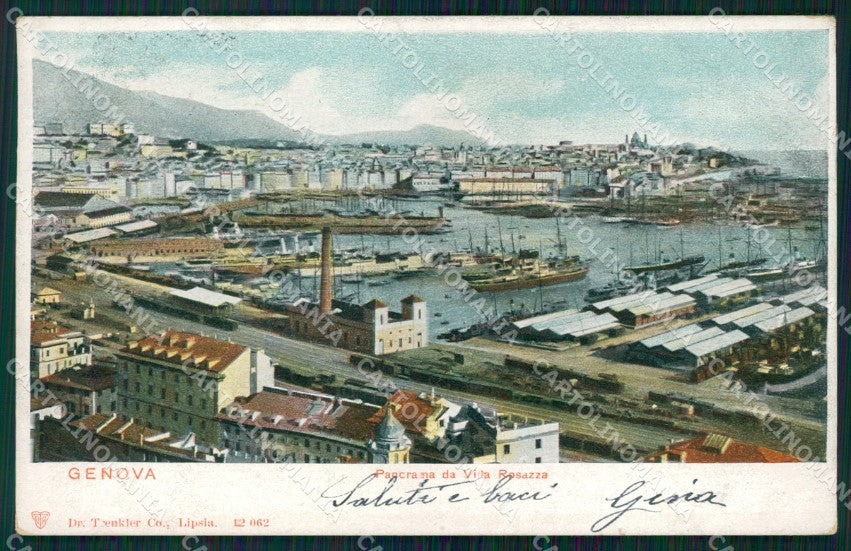 Genova Città Panorama da Villa Rosazza cartolina WX3047 – fronte