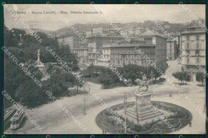 Genova Città Piazza Corvetto ABRASA cartolina WX3051 – fronte