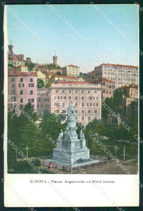 Genova Città Piazza Acquaverde cartolina WX3053 – fronte
