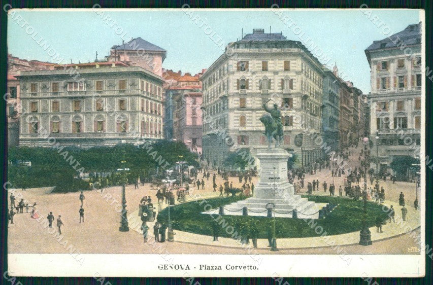 Genova Città Piazza Corvetto cartolina WX3055 – fronte