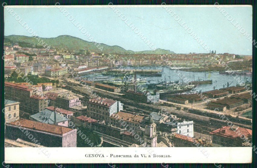 Genova Città Panorama da Villa Rosazza PIEGHINA cartolina WX3056 – fronte