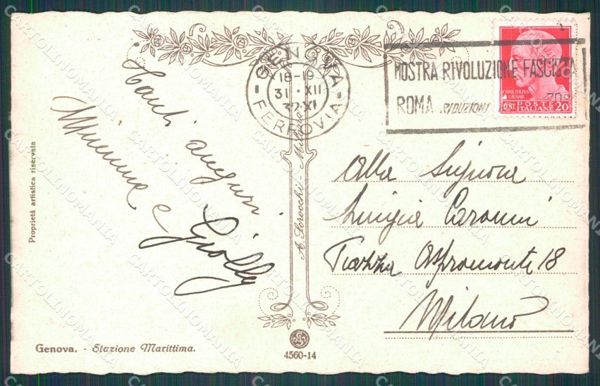 Genova Città Stazione Marittima cartolina WX3072 – retro