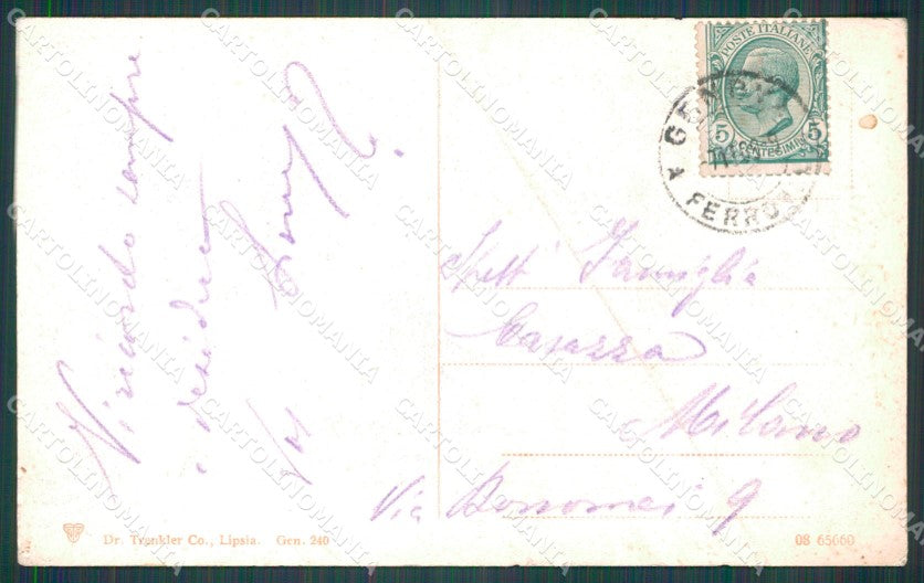 Genova Città Stazione Passeggeri Porto PIEGATA cartolina WX3074 – retro