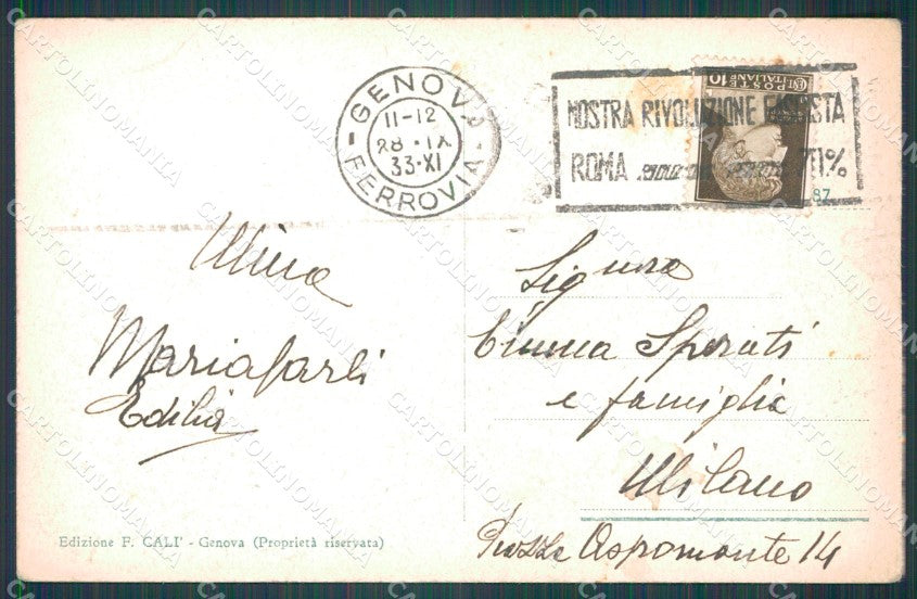 Genova Città Nuova Stazione Marittima ABRASA cartolina WX3078 – retro