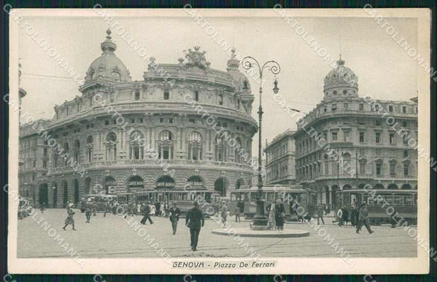 Genova Città Piazza De Ferrari Tram cartolina WX3083 – fronte
