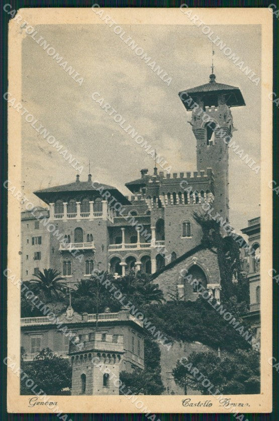 Genova Città Castello Bruzzo ABRASA cartolina WX3098 – fronte