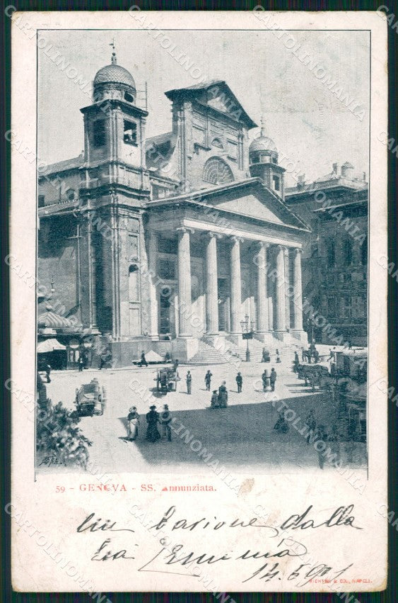 Genova Città Chiesa Santissima Annunziata PIEGHE cartolina WX3102 – fronte