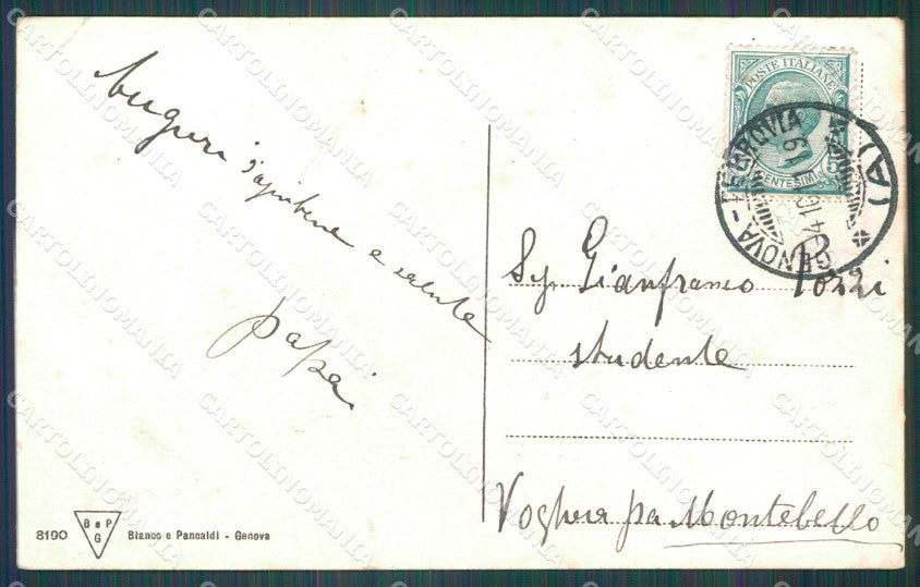 Genova Città Piazza Corvetto SCOLLATA PIEGA cartolina WX3104 – retro