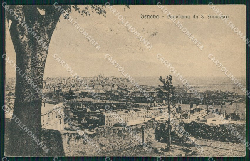 Genova Città Panorama da San Francesco cartolina WX3106 – fronte