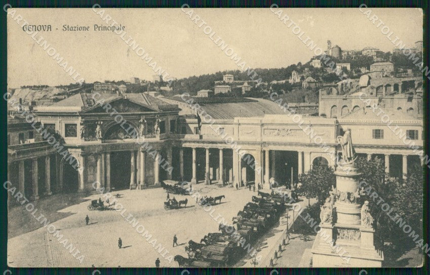 Genova Città Stazione PIEGHINE ABRASA cartolina WX3109 – fronte