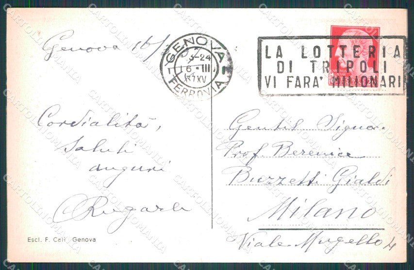 Genova Città Via XX Settembre cartolina WX3131 – retro