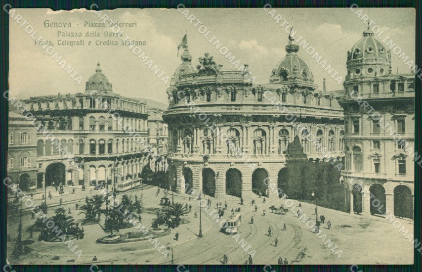 Genova Città Piazza De Ferrari ABRASA cartolina WX3137 – fronte