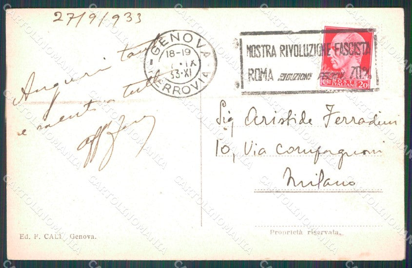 Genova Città Panorama da Villa Rosazza cartolina WX3139 – retro