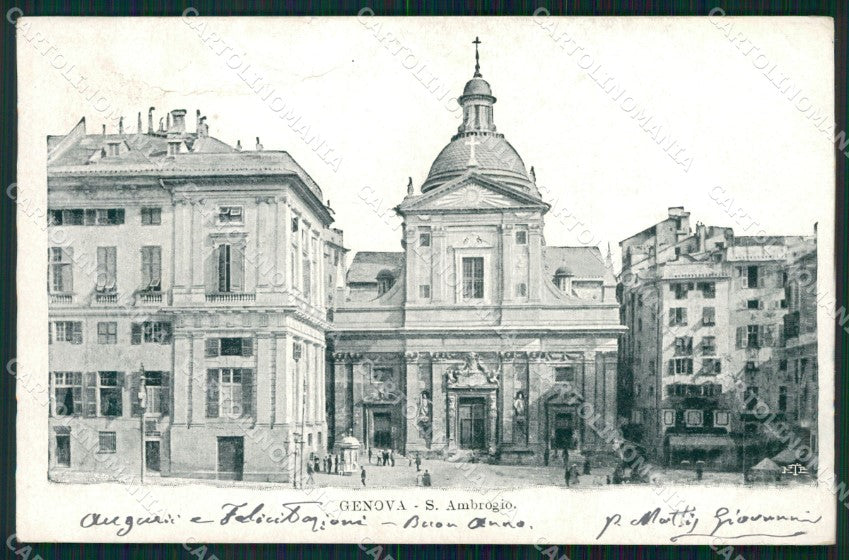 Genova Città Sant'Ambrogio PIEGHINA cartolina WX3146 – fronte