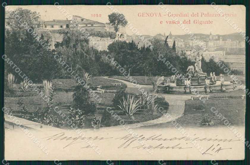 Genova Città Giardini Palazzo Doria PIEGHINE cartolina WX3148 – fronte