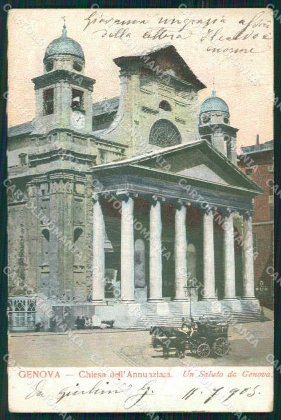 Genova Città Chiesa Santissima Annunziata Carrozza cartolina WX3149 – fronte