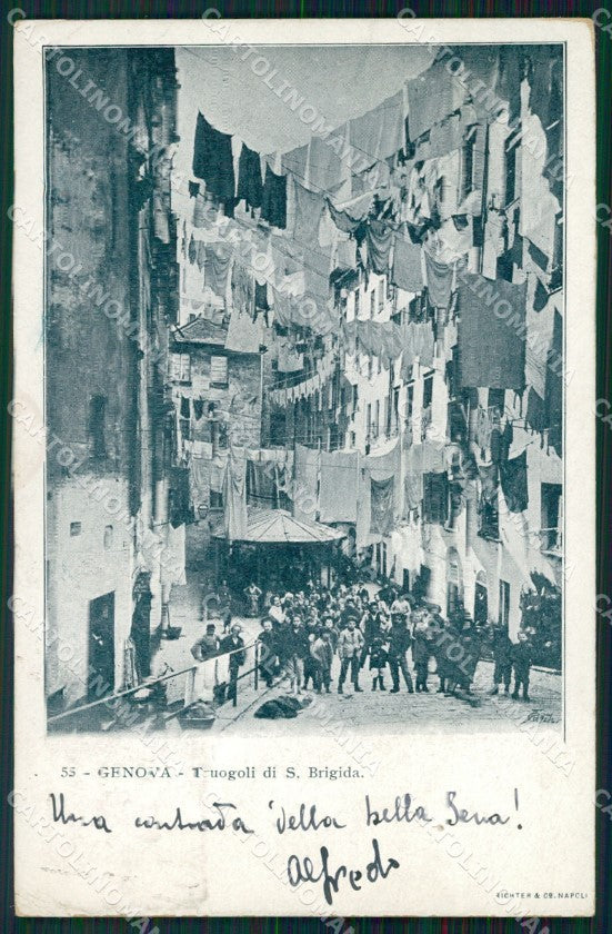 Genova Città Truogoli Santa Brigida cartolina WX3157 – fronte