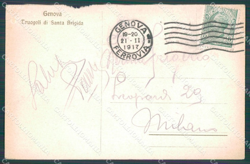 Genova Città Truogoli Santa Brigida ABRASA cartolina WX3162 – retro
