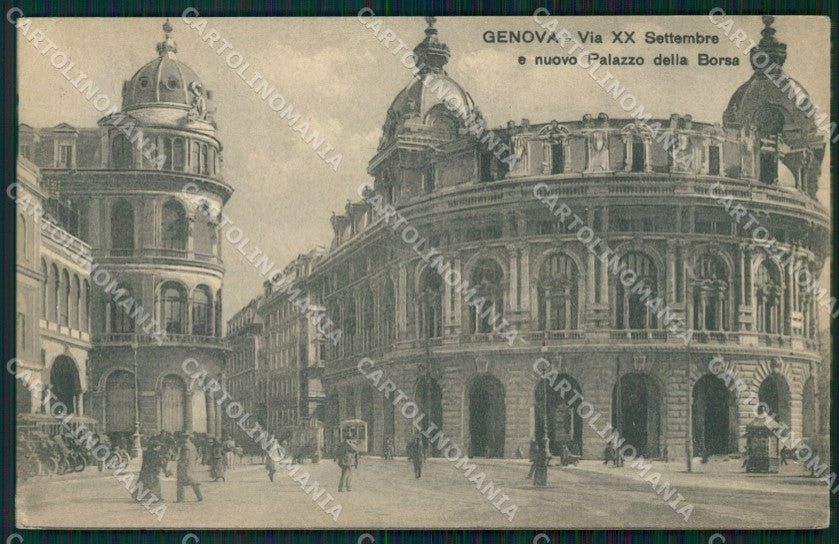 Genova Città Via XX Settembre Borsa cartolina WX3164 – fronte