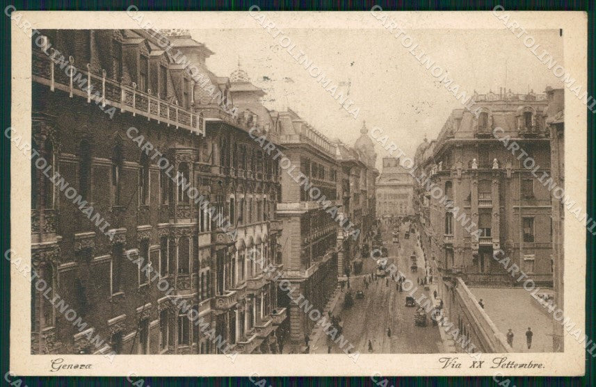 Genova Città Via XX Settembre PIEGHINA cartolina WX3168 – fronte