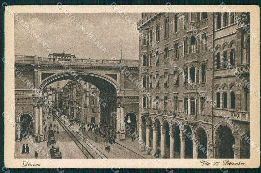 Genova Città Via XX Settembre PIEGHINA cartolina WX3169 – fronte
