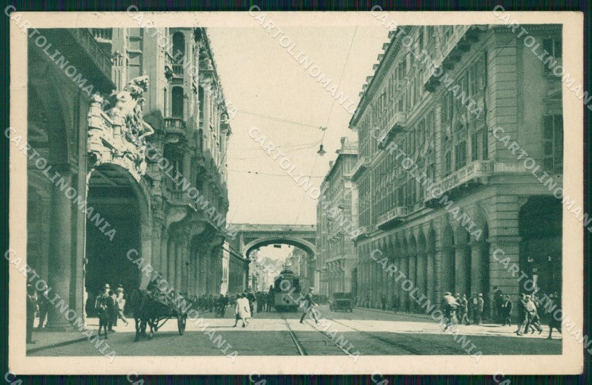 Genova Città Via XX Settembre Tram cartolina WX3173 – fronte