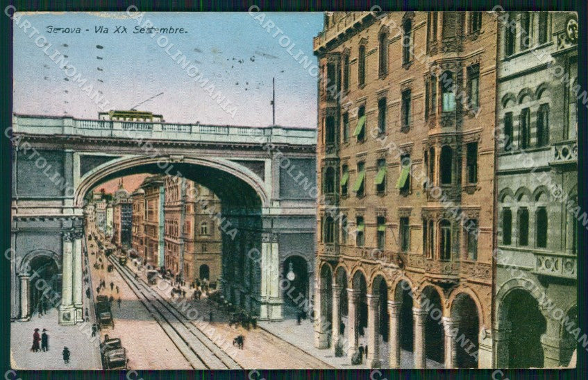 Genova Città Via XX Settembre cartolina WX3177 – fronte