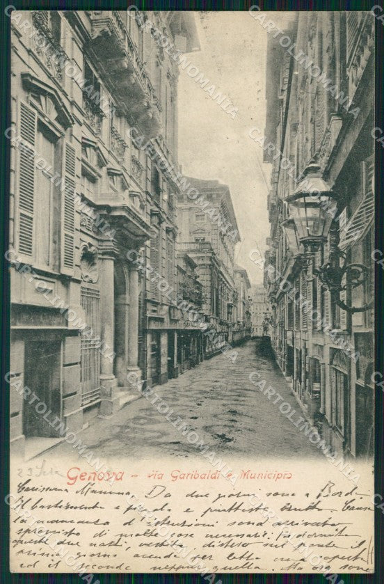 Genova Città Via Garibaldi Municipio cartolina WX3188 – fronte
