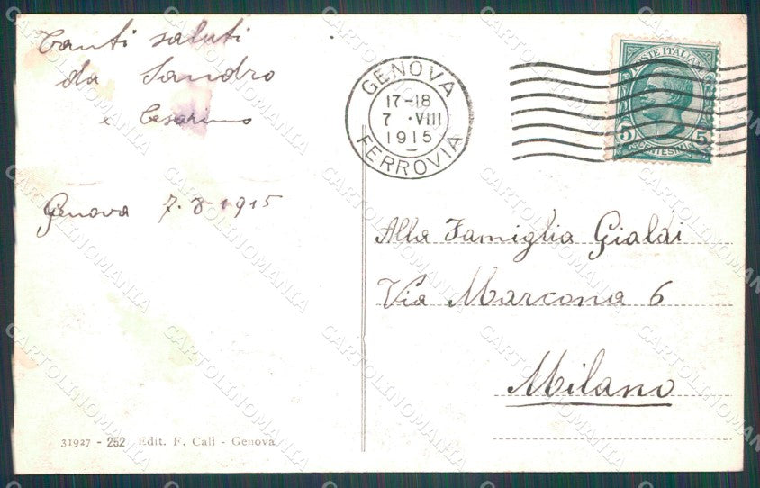 Genova Città Via Dante Credito Italiano cartolina WX3192 – retro