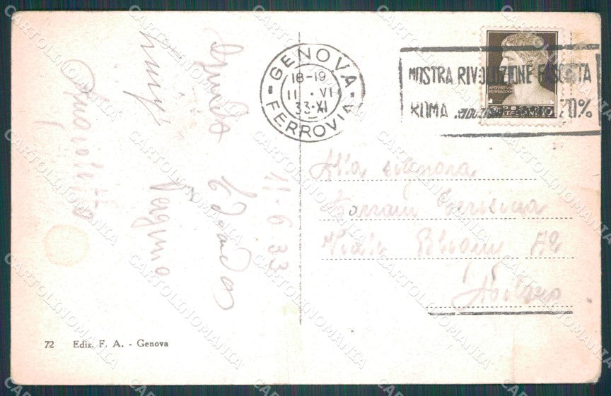 Genova Città Via Corsica PIEGA MACCHIA cartolina WX3193 – retro