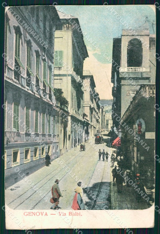 Genova Città Via Balbi RIFILATA cartolina WX3195 – fronte