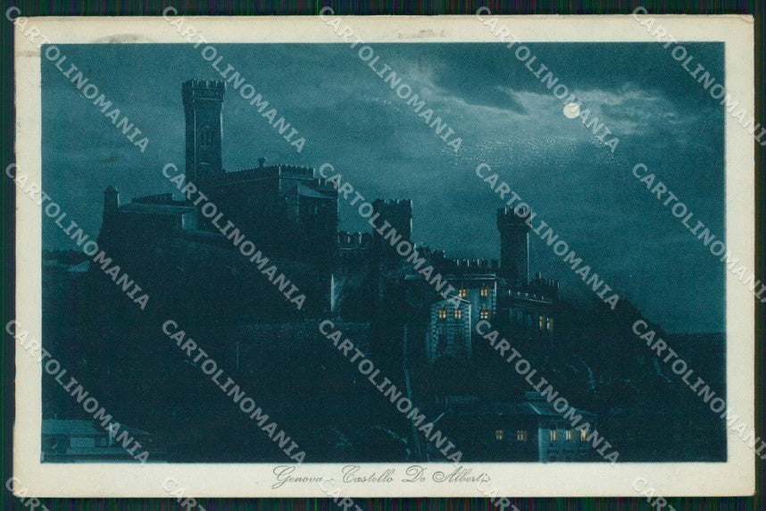 Genova Città Castello de Albertis Chiaro di Luna cartolina WX3212 – fronte