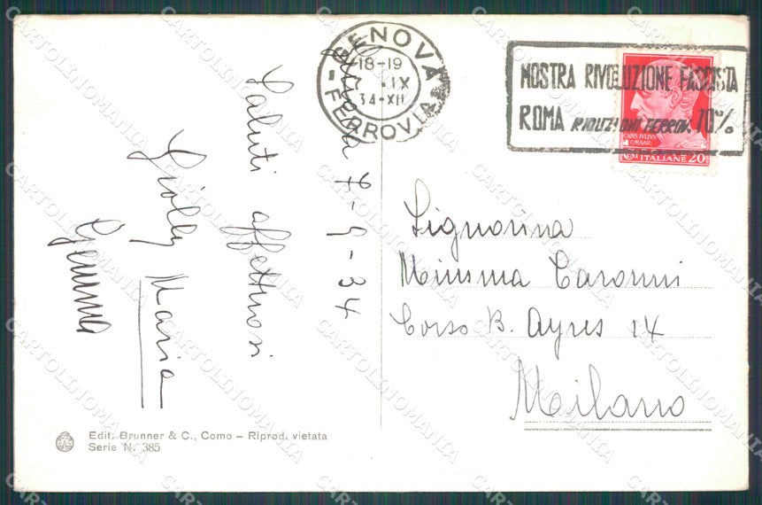 Genova Città Castello de Albertis Chiaro di Luna cartolina WX3212 – retro