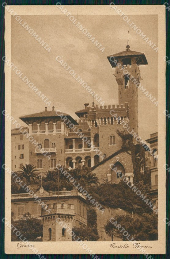 Genova Città Castello Bruzzo cartolina WX3215 – fronte